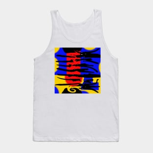 Stylized sea prawns in shadows Tank Top